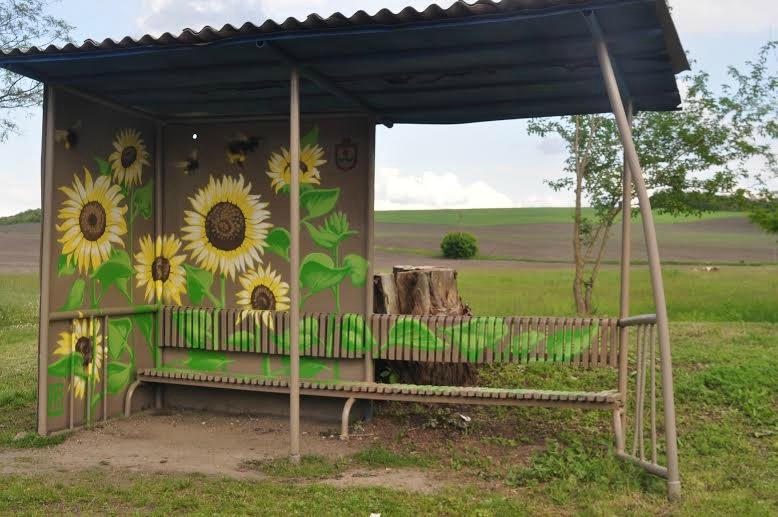 На Олександрівщині художники перетворили зупинку у витвір мистецтва