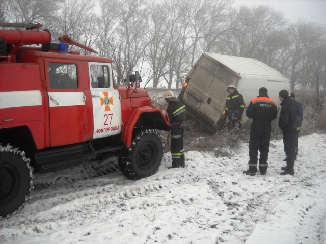 Новгородківський район: рятувальники допомогли водію автомобіля вибратись з кювету