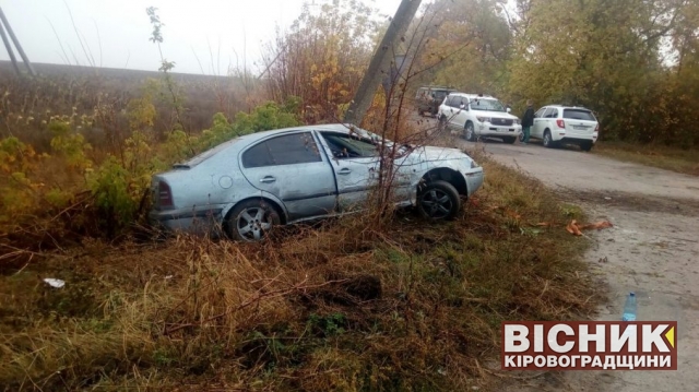На Новгородківщині авто з’їхало у кювет 