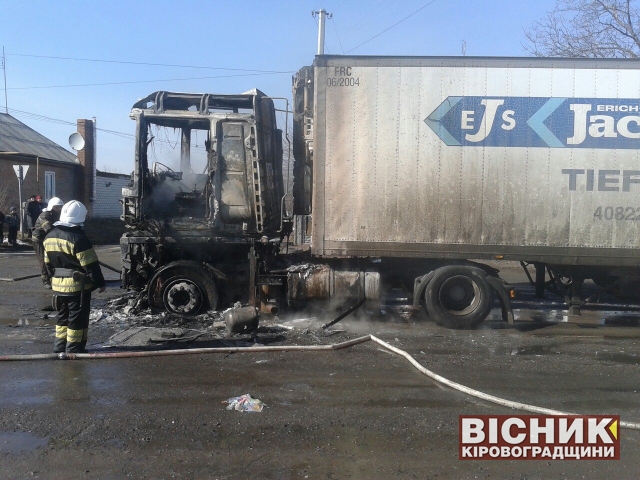 Силами вогнеборців ліквідовано пожежу вантажного автомобіля