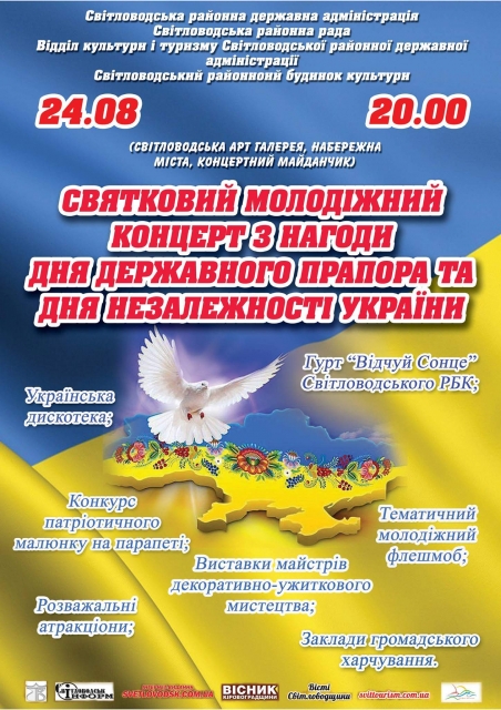 Святковий молодіжний концерт з нагоди Дня державного прапора та Дня Незалежності України