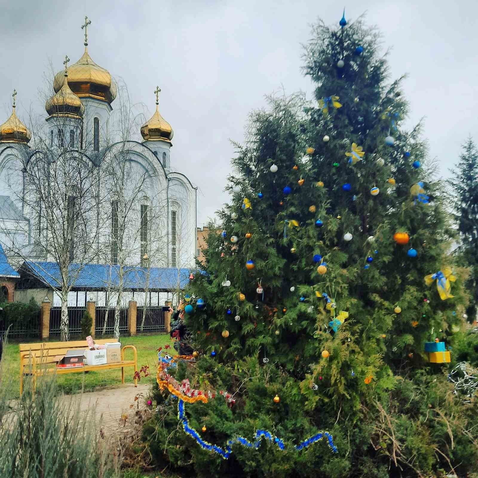 В Олександрівці усі охочі прикрасили новорічне дерево, а згодом і сквер, де воно росте 