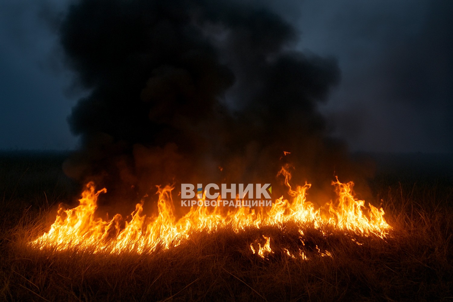 На Кіровоградщині ППО збила ворожий дрон, уламки спричинили загоряння