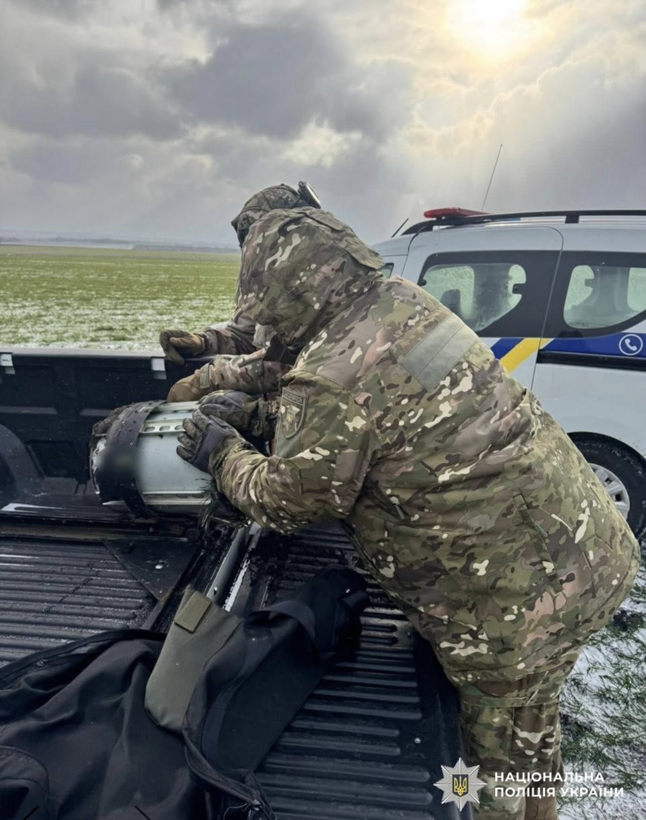 На Кіровоградщині вибухотехніки поліції знищили бойову частину ворожого безпілотника