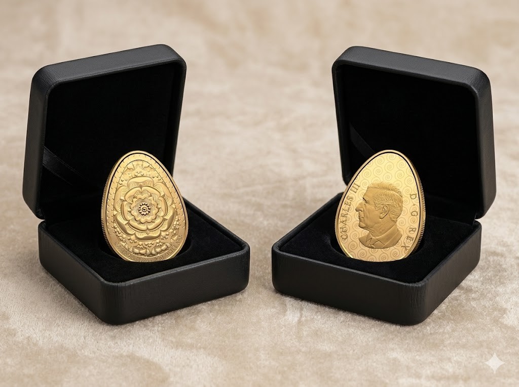 Канада традиційно випустила золоту і срібну монети у вигляді української писанки Канада традиційно випустила золоту і срібну монети у вигляді української писанки